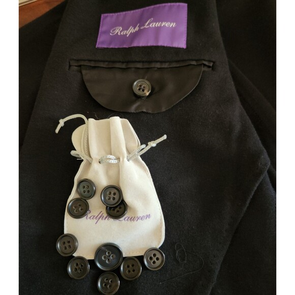 Ralph Lauren Purple Label Hadley Hand-Tailored Double-Knit Jacket Mens 46R Black - Picture 11 of 16